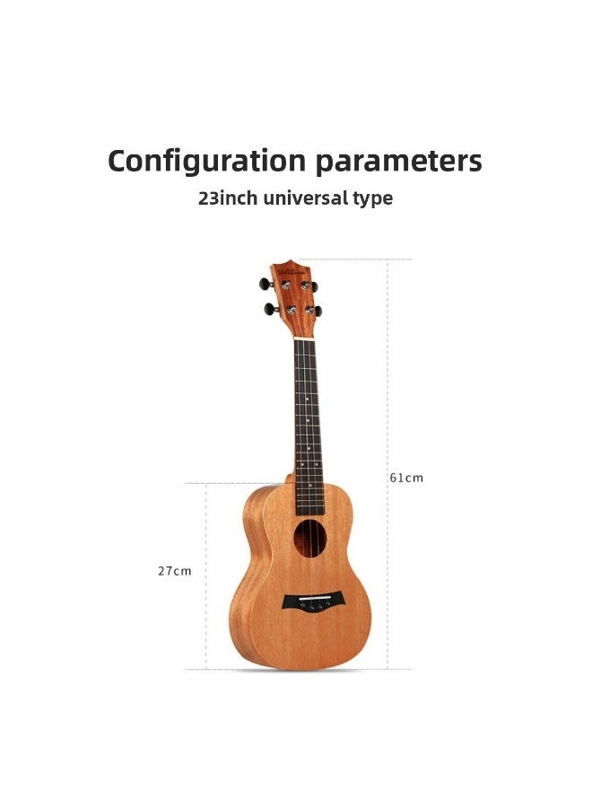 Donner Ukulele 23 Inch Mahogany with Accessories Free Online Lesson Bag Case Strap Picks Cloth Strings Gift Acoustic Mini Guitar for Beginner - Image 2