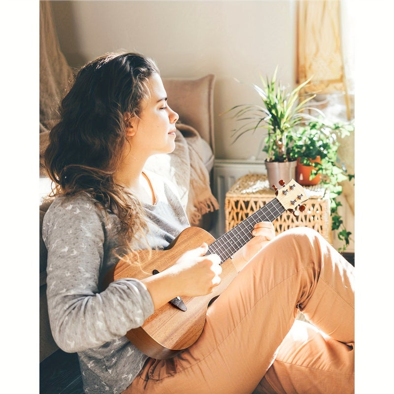 Donner Ukulele 23 Inch Mahogany with Accessories Free Online Lesson Bag Case Strap Picks Cloth Strings Gift Acoustic Mini Guitar for Beginner - Image 5