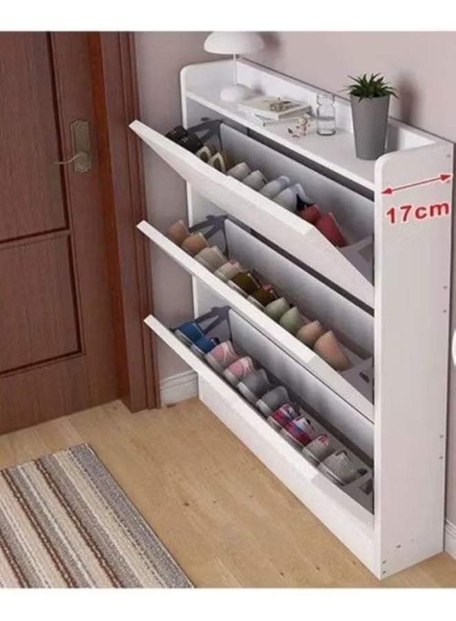 Dream house Modern Shoe Cabinet with Hidden Shoe Rack,Entryway Cabinet Large Capacity Shoe Storage Organizer,Creative Closet Shoe Cubby Decor Furniture (78 x 17 x 110 CM) - Image 2