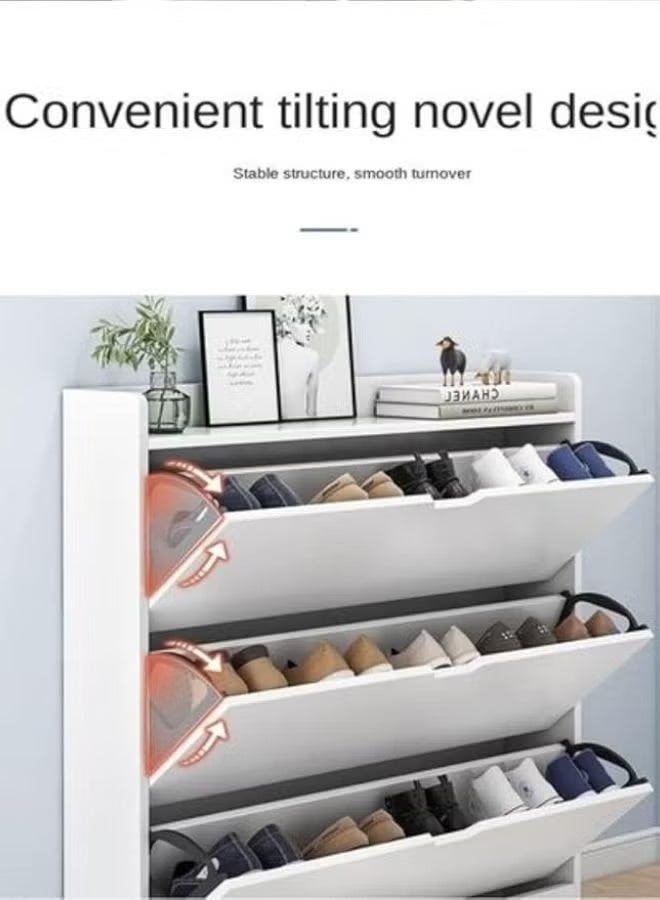 Dream house Modern Shoe Cabinet with Hidden Shoe Rack,Entryway Cabinet Large Capacity Shoe Storage Organizer,Creative Closet Shoe Cubby Decor Furniture (78 x 17 x 110 CM) - Image 3