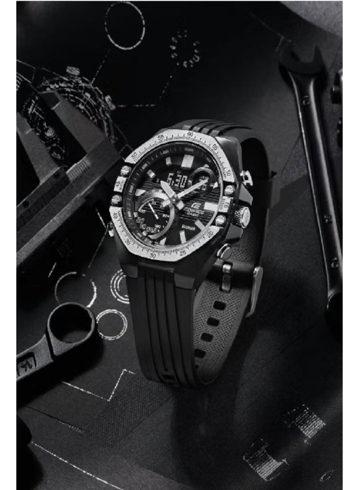 كاسيو ساعة إيديفيس للرجال بسوار مطاطي تناظري ورقمي ECB-10TP-1ADF - Image 2