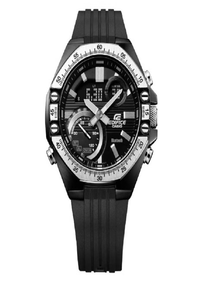 كاسيو ساعة إيديفيس للرجال بسوار مطاطي تناظري ورقمي ECB-10TP-1ADF - Image 3