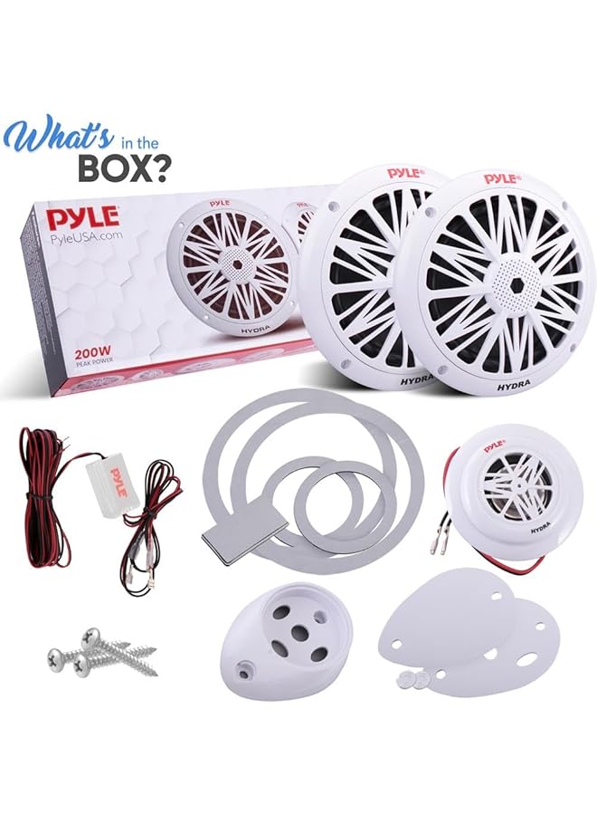 Pyle 200 Watt Marine Speaker System - Weather Resistant Dual 2 Way 6.5 Inch Outdoor Stereo Audio Sound Speakers W/ 85Hz-6Khz Frequency Response, Heavy Duty 8Oz Magnet Structure Plmr6Kw - Image 5