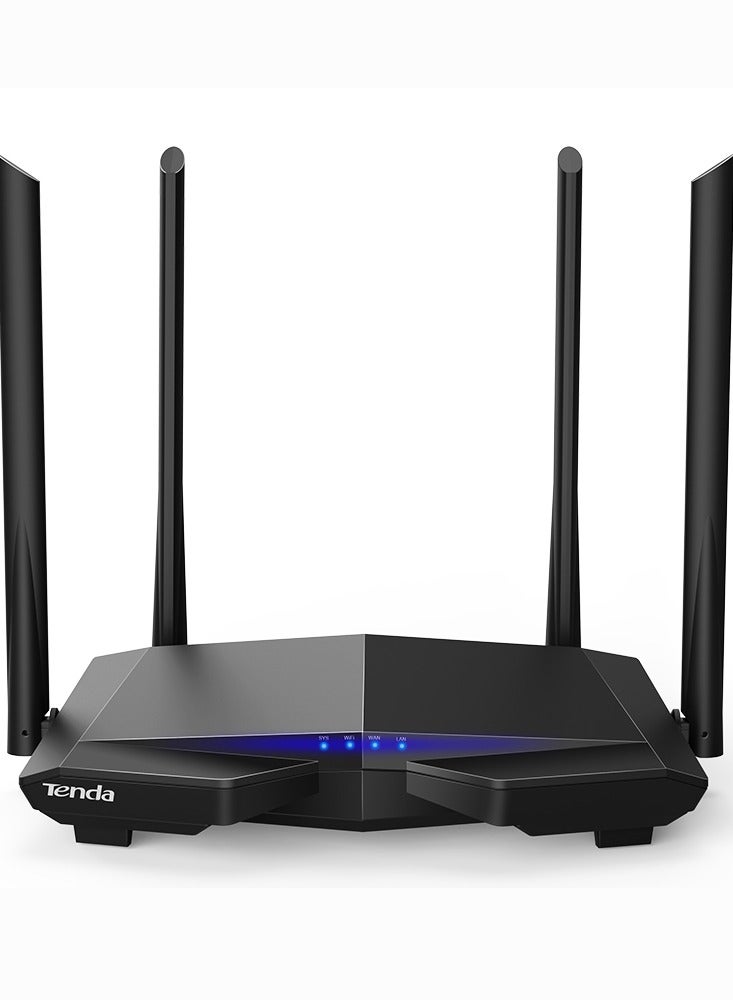 Tenda Access Point Ac6 Wireless 4 Port Gigabit Ac1200 Dual-Band Wireless 5Ghz: 867Mbps + 2.4Ghz 300Mbpsfor Blazing Fast Multimedia Four 6Dbi High-Gain Antennas For Whole-Home Wifi Coverage High-Powered Amplifiers Mu-Mimo Technology And Beamforming+ For Wider Wifi Coverage And Internet Stability Black - Image 1