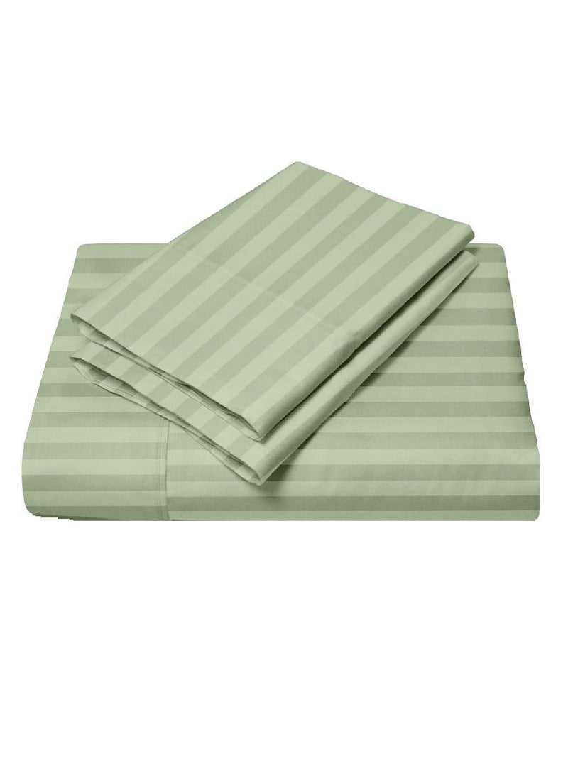 Blueberry Cotton Queen Striped Fitted Elastic Pack of 3 Bedsheet 180x200+20cm - Image 1