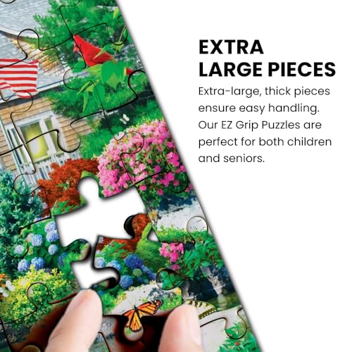 MasterPieces - 300 Piece Jigsaw Puzzle, Large EZ Grip Shapes, Mountain Hideaway, Fun for Adults, Seniors, Family, Kids, Non-Glare Finish, 18"x24" - Image 5