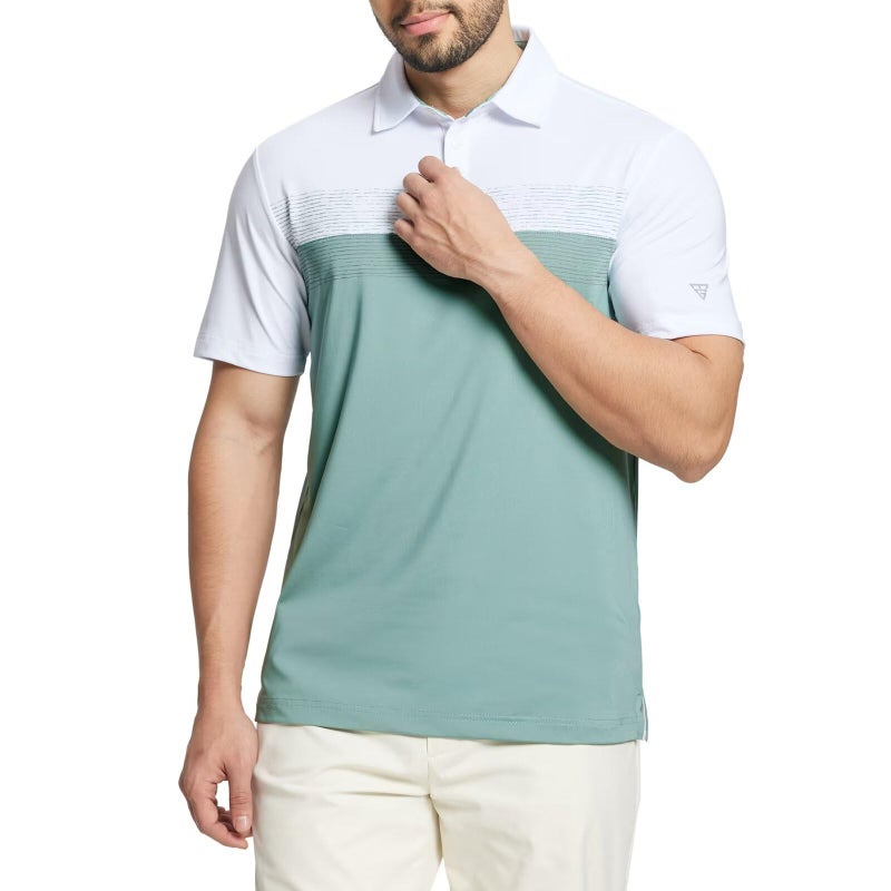 M MAELREG Mens Polo Shirts Short Sleeve Performance Quick Dry Color Block Casual Collared Golf Shirts for Men - Image 3