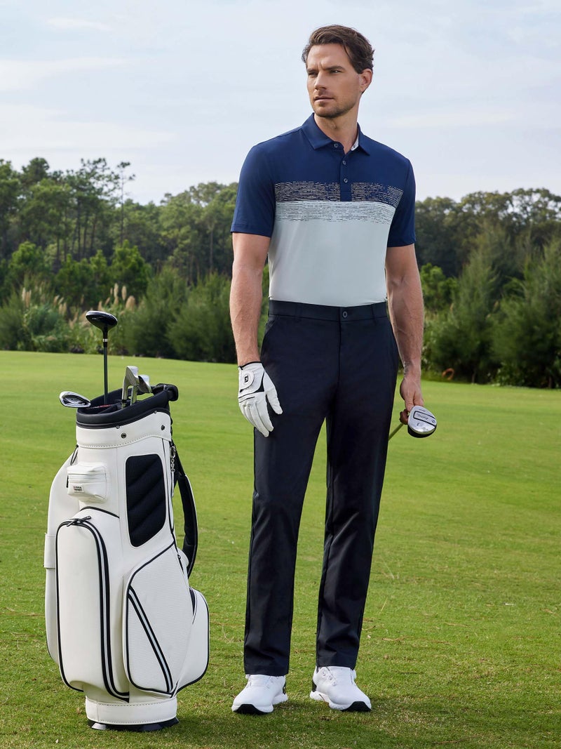 M MAELREG Mens Polo Shirts Short Sleeve Performance Quick Dry Color Block Casual Collared Golf Shirts for Men - Image 2