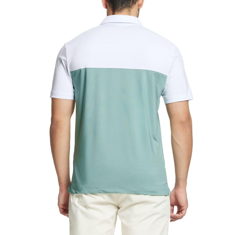 M MAELREG Mens Polo Shirts Short Sleeve Performance Quick Dry Color Block Casual Collared Golf Shirts for Men - Image 4