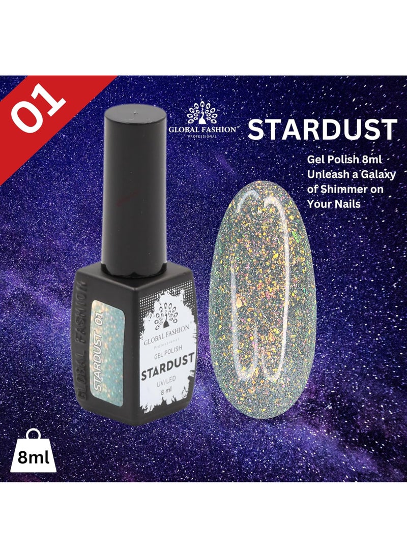 Stardust Gel Polish 8ml - Unleash a Universe of Shimmering Hues on Your Fingertips (22 Colors) (Shade 01)