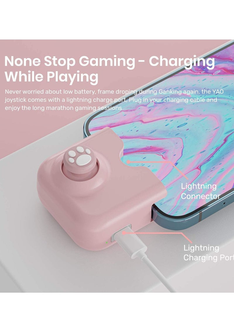 واي آند دي For Yao L1 PRO Mobile Game Controller Joystick for iPhone (iOS 13.4 or Later, iOS Games), Gaming Gamepad Compatible with PUBGG Mobile, Call of Duty Mobile(CODM), Genshin Impact (Pink) - Image 5