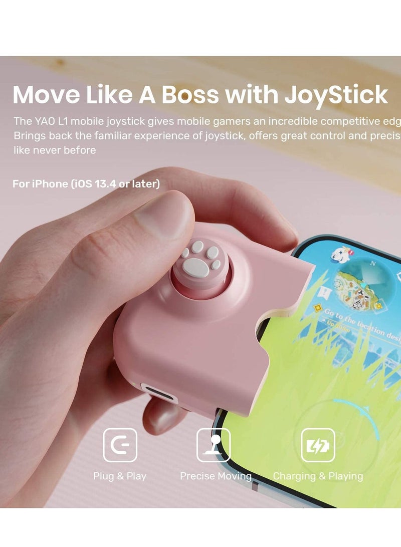 Mobile Game Controller Joystick for iPhone (iOS 13.4 or Later, iOS Games), Gaming Gamepad Compatible with PUBGG Mobile, Call of Duty Mobile(CODM), Genshin Impact (Pink) - Image 3