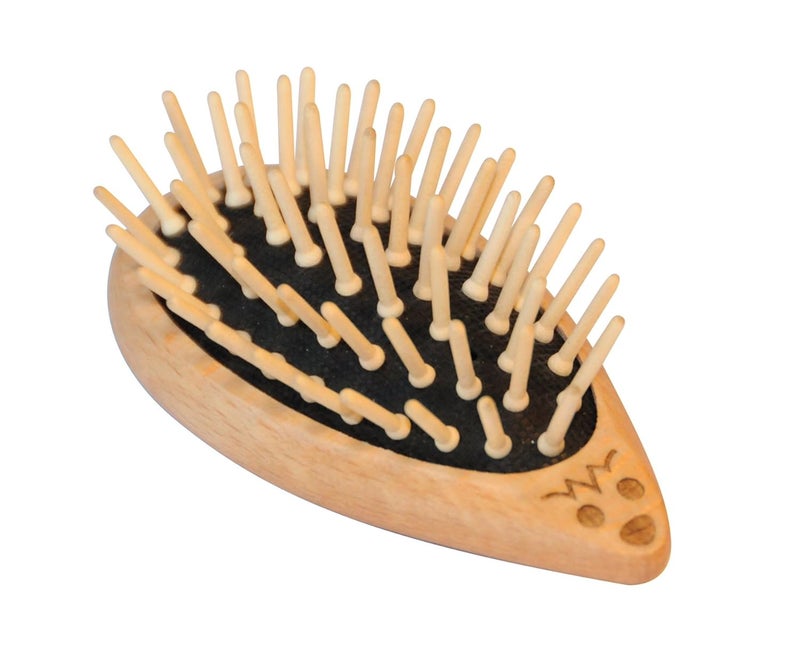 Redecker Waxed Beechwood HedgehogShaped Hairbrush with Maple Pins 378Inches