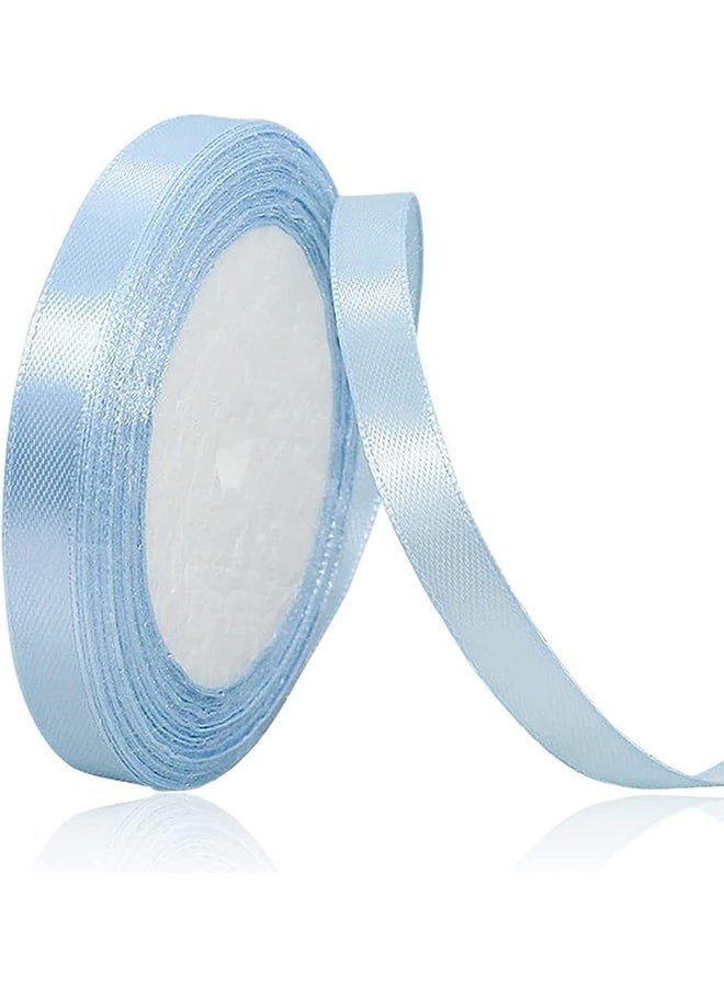 Share the love 12mm Satin Ribbon - 25 Yards Length - Light Blue - Smooth & Shiny Crafting Ribbon for Gift Wrapping, Decorations, DIY & Sewing