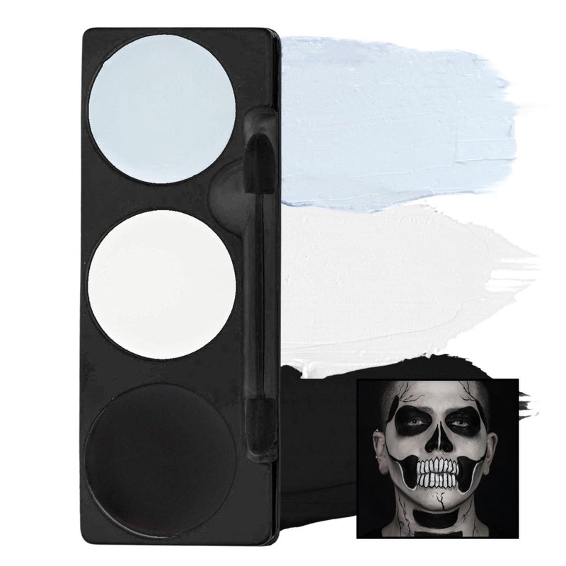 Mehron Makeup TriColor Character Makeup Palette Halloween Special Effects and Theater Cream FX Palette Face Paint 7 oz 20 g Skeleton - Image 3