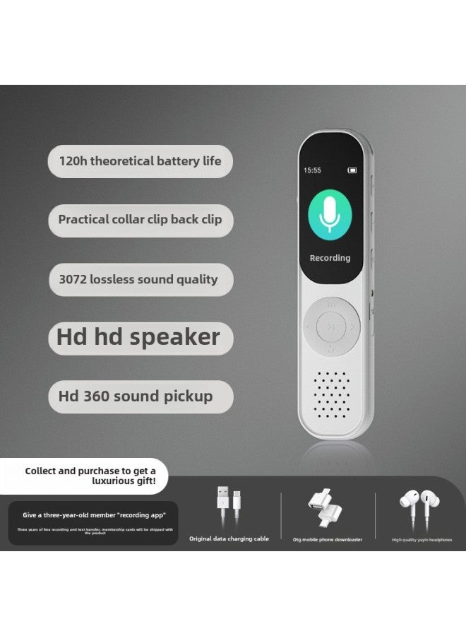 Recording Pen Professional Portable High-definition Noise Reduction Small Students Class Meeting Recording To Text Super Long-Body Color:Yunbai Ultra-long Battery Life Version [about 120 Hours Of Battery Life]-Memory Capacity:16gb [30% Selection/can Save 64h]-official Standard Configuration