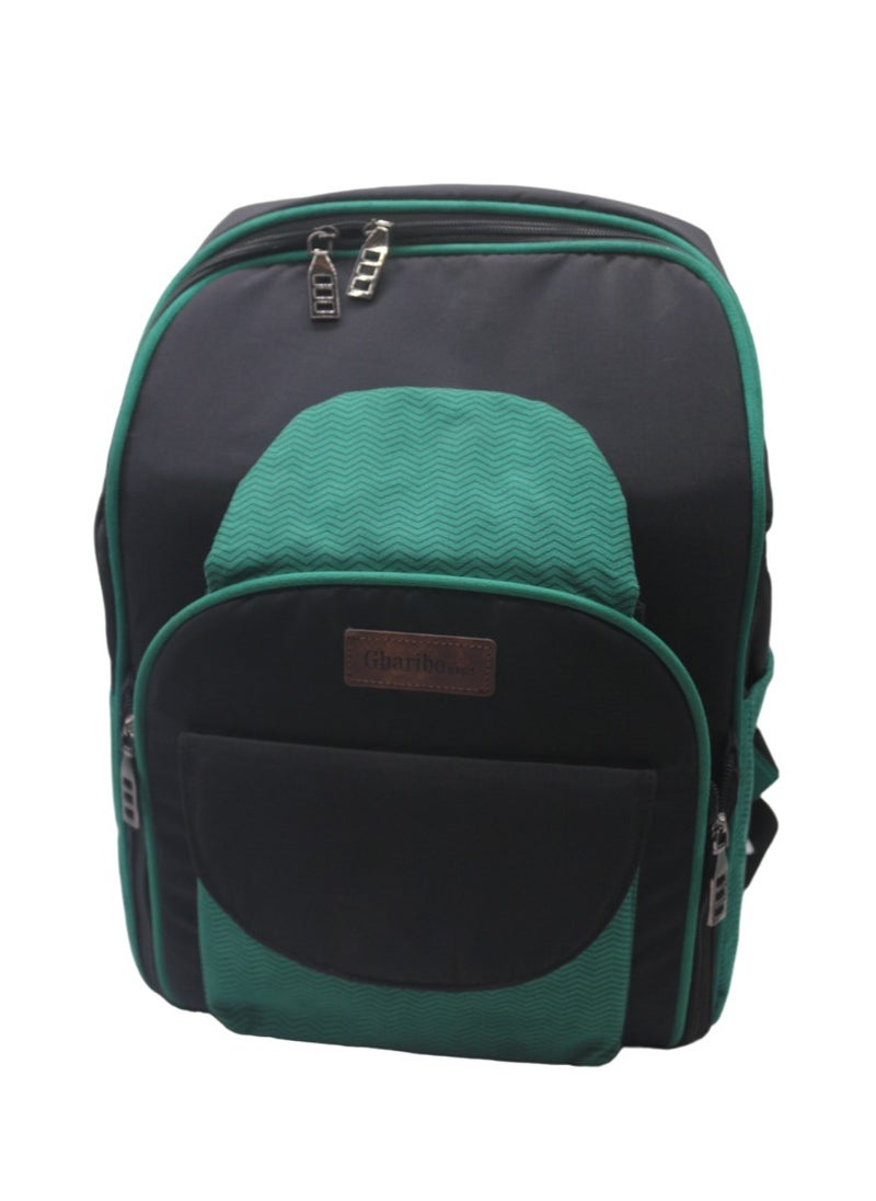 Gharibo Bags Moms bag & portable dining chair for baby ,multi-function backpack with Large capacity two in one - Zigzag.  - Image 2