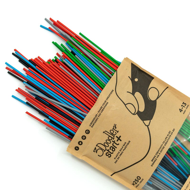 3Doodler Start 3D Printing Filament Refill Bag for 6+ years old (x250 Strands, Over 1250 ft. of Extruded Plastic) - Primary Pow - Image 1