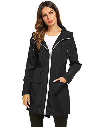 LOMON Womens Lightweight Hooded Raincoat Waterproof Packable Active Outdoor Rain Jacket - Image 3