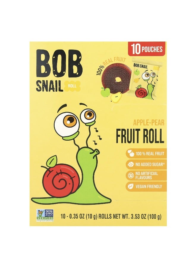 Bob Snail, Fruit Rolls, Apple-Pear, 10 Pouches, 0.35 oz (10 g) Each - Image 1