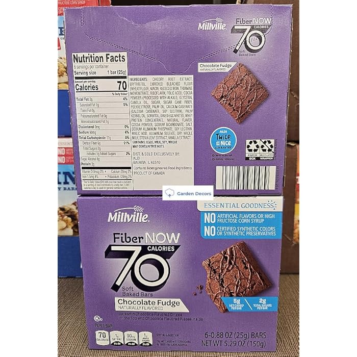 Fiber NOW Millville 70 Calories Soft Baked Bars Chocolate Fudge 5.29oz 150g - Image 2