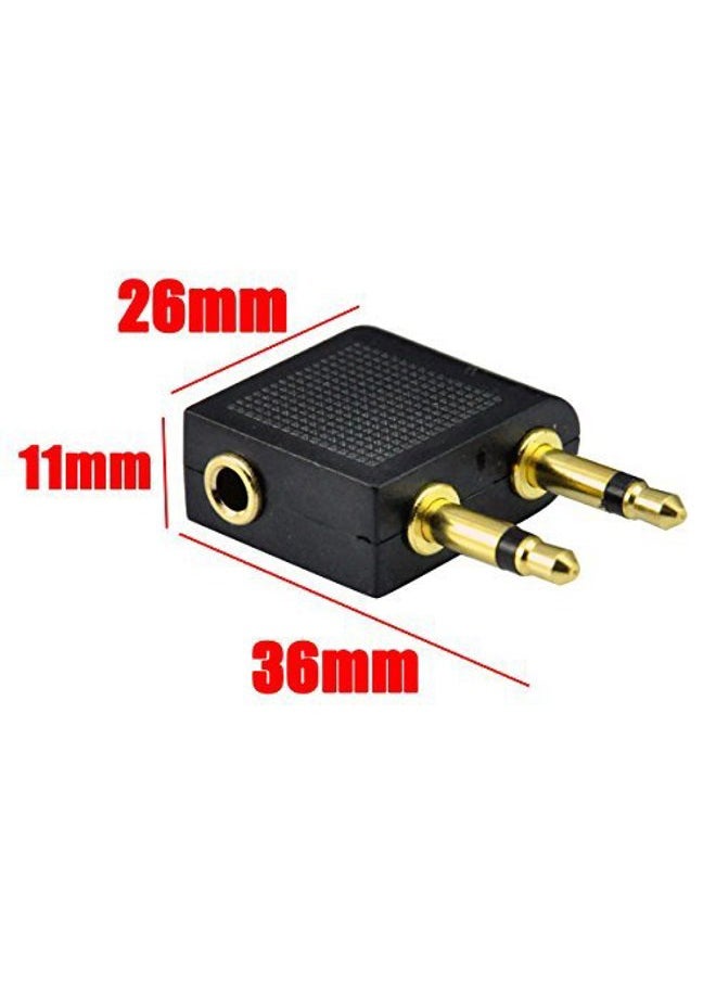 UCEC Airplane Headphone Adapter, 3.5mm Airplane Adapter for Headphones, Golden Plated Airline Headphone Adapter for in-Flight Entertainment System, 2 Pack  - Image 3