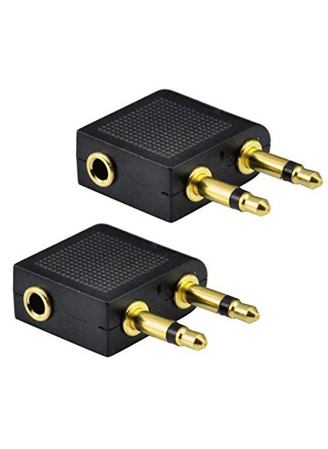 UCEC Airplane Headphone Adapter, 3.5mm Airplane Adapter for Headphones, Golden Plated Airline Headphone Adapter for in-Flight Entertainment System, 2 Pack  - Image 2