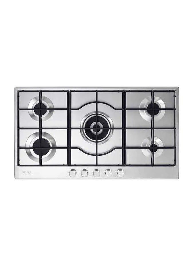 Elba 5-burner gas hob, 90 cm, full safety, stainless steel, ELIO 95-545 L