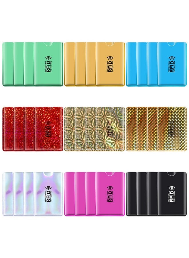 مولين حامل بطاقات Rfid ملون وأكمام محجبة وأكمام بطاقات الائتمان مجموعة واقي بطاقة الهوية Rfid للنساء والرجال (36 قطعة) - Image 1