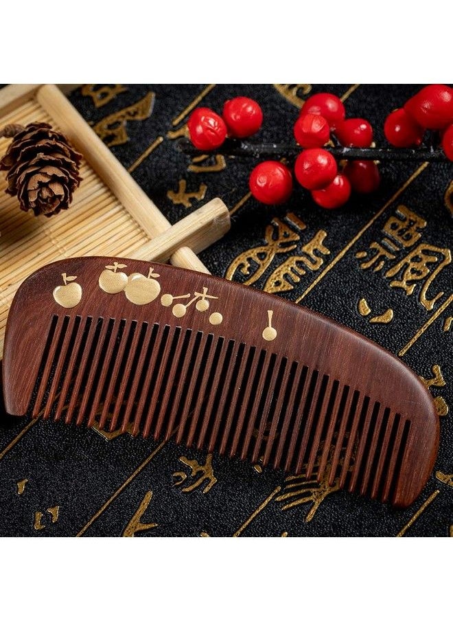 TAN MUJIANG Wooden Hair Comb Antistatic Handmade Apple Lacquer 211  - Image 4