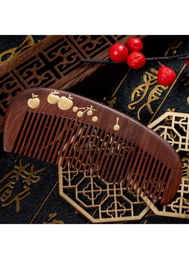 TAN MUJIANG - Wooden Hair Comb Antistatic Handmade Apple Lacquer 211 - Image 1