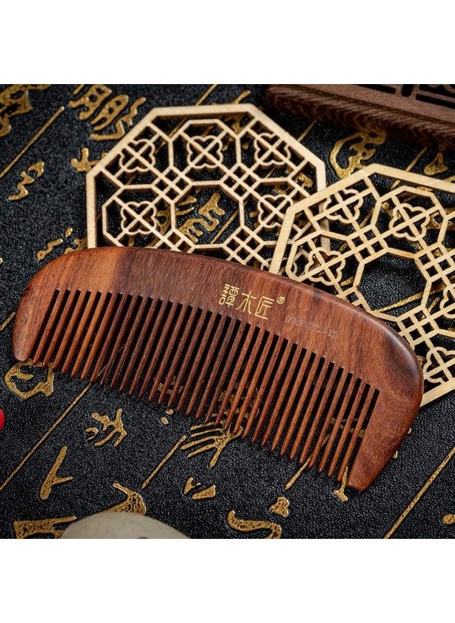 TAN MUJIANG Wooden Hair Comb Antistatic Handmade Apple Lacquer 211  - Image 5
