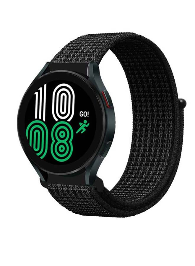 Perfii Nylon Loop Replacement Band For Samsung Galaxy Watch 4 40/44mm Black/White - Image 2