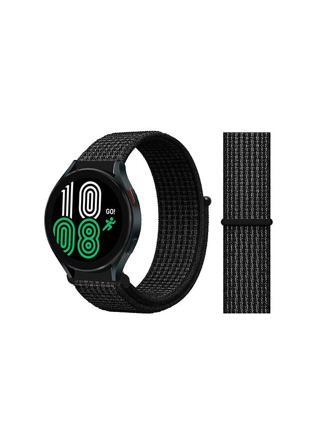 Perfii Nylon Loop Replacement Band For Samsung Galaxy Watch 4 40/44mm Black/White - Image 1