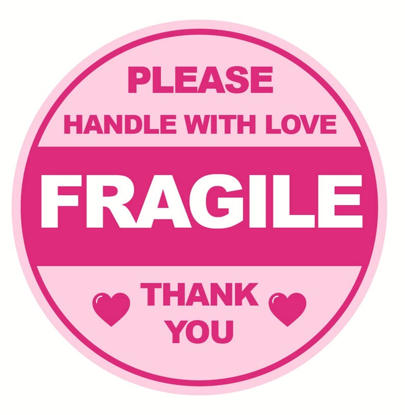 M MeshaKippa Fragile Sticker for Shipping2 inch 300pcs Cute Fragile Sticker Handle with Care Thank You Label for Box Shipping 