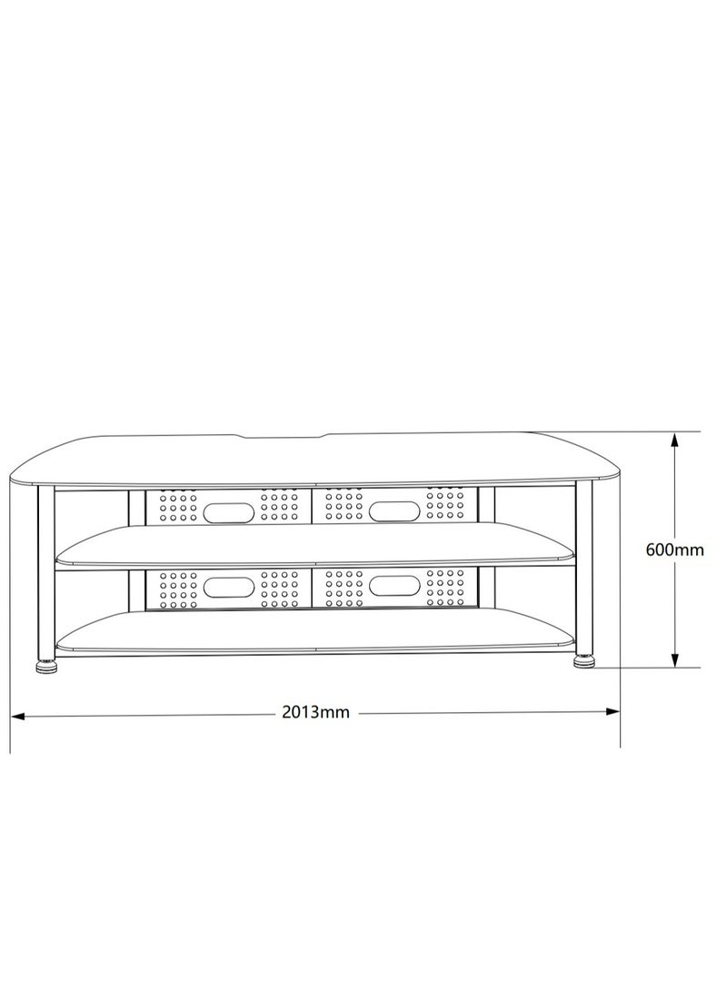 Hamood GLASS TV TABLE 2M LENGTH HEAVY DUTY SUITABLE SIZE FOR 37'' TO 90'' TVs LOADING CAPACITY 70KG - Image 4