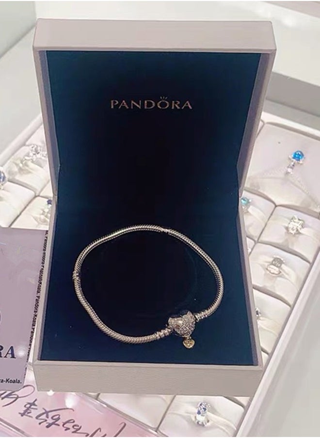 Pandora Violet - PandoraMoments Disney Heart-Shaped Snake Bone Chain Bracelet - Image 1