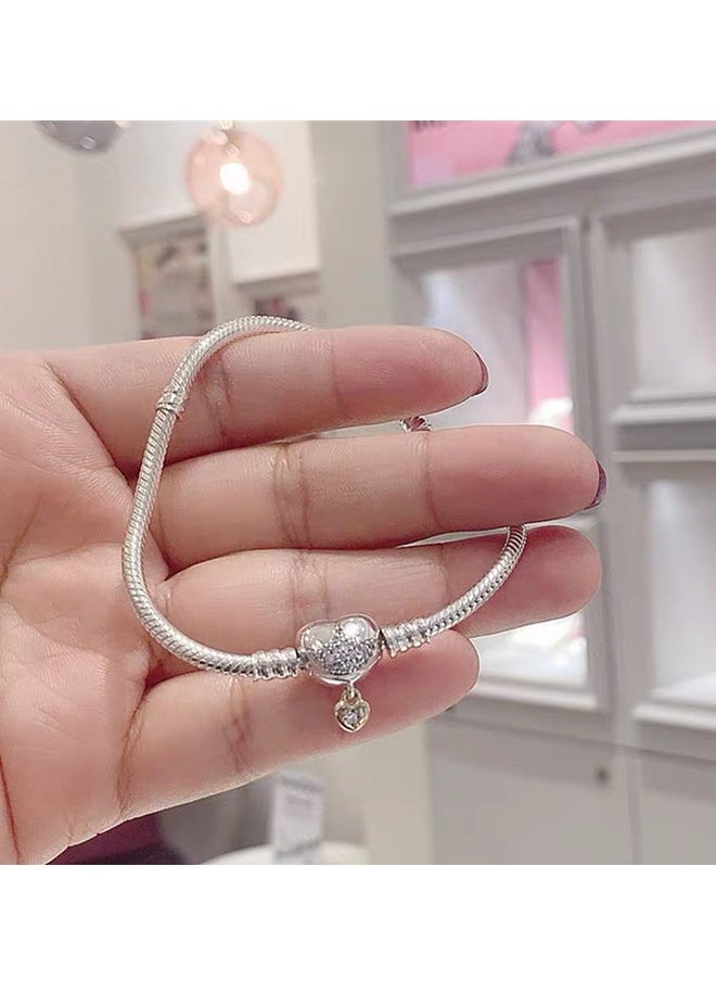 Pandora Violet - PandoraMoments Disney Heart-Shaped Snake Bone Chain Bracelet - Image 1