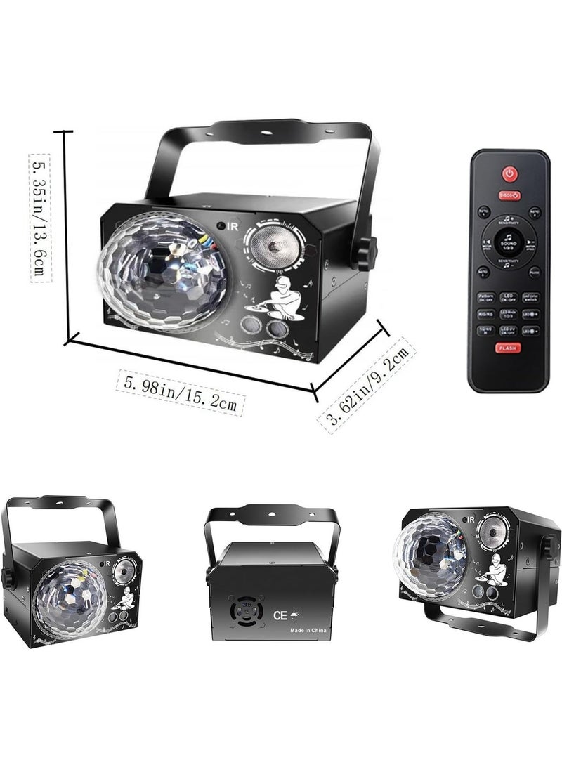 WALALLA Disco Light with Remote, RGB Party Lights Laser Stage Light DJ Disco Ball Lights with 64 Projector Effect and Sound Activated, LED Stage Strobe Lights Holiday Gift for Birthday Party - Image 3