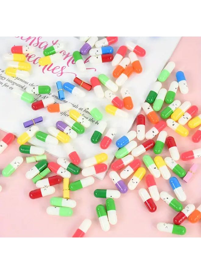105pcs Mini Love Letter Capsules Set B02 Multi Color Transparent Cards With Gold Caps - Image 4