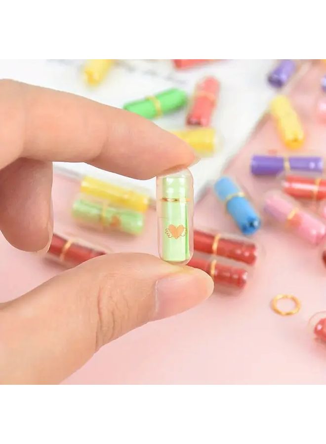 105pcs Mini Love Letter Capsules Set B02 Multi Color Transparent Cards With Gold Caps - Image 2