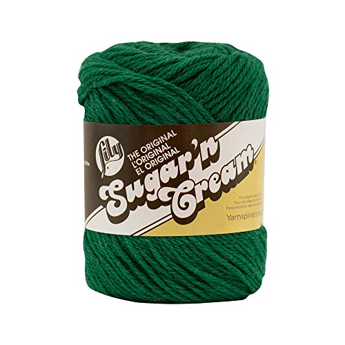 Lily Sugar 'N Cream The Original Solid Yarn, 2.5oz, Medium 4 Gauge, 100% Cotton - Dark Pine - Machine Wash & Dry - Image 1