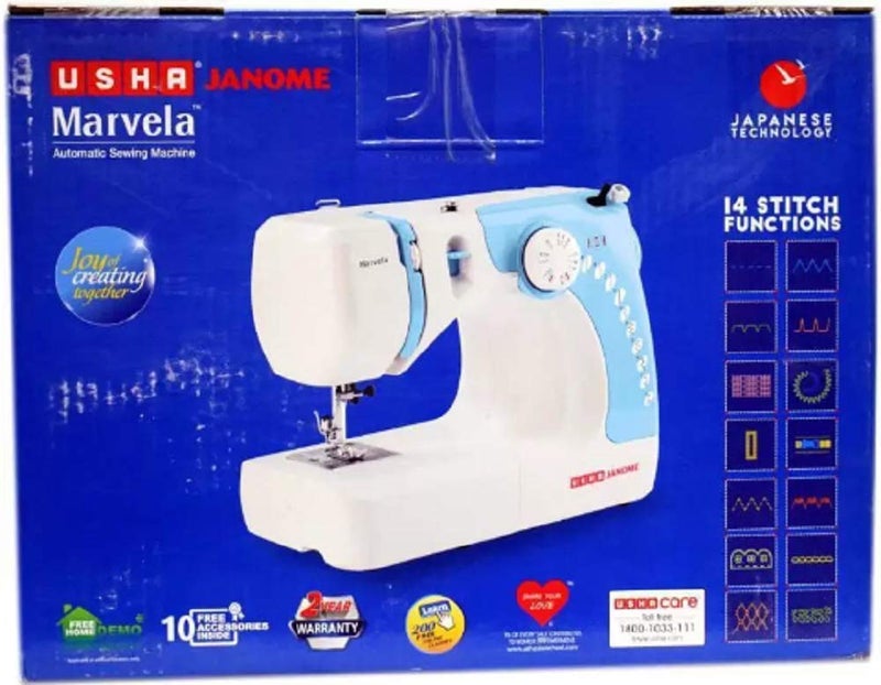Usha MARVELA Blue with Sewing KIT Electric Sewing Machine (Built-in Stitches 14) - Image 3