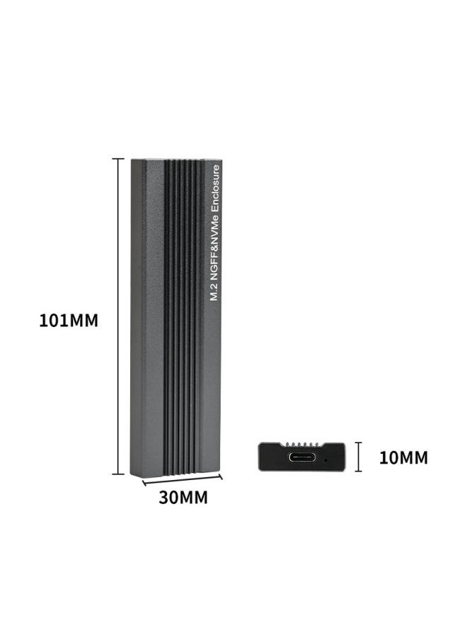 Generic Aluminum Alloy M.2 SSD Enclosure NVMe NGFF Dual Protocol USB3.1 Type-C Mobile Hard Drive High Speed Data Transfer Storage Device-Color:NGFF Color Box  - Image 4