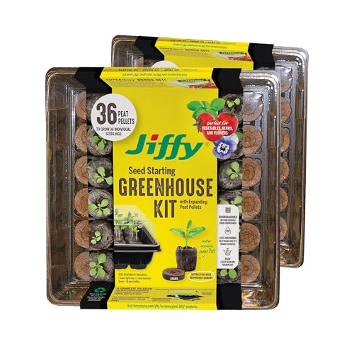 Jiffy Seed Starting Tray Kit - 36 Cell Germination Tray, Portable - 2 Pack, 72 Pellets - Plastic - Image 1