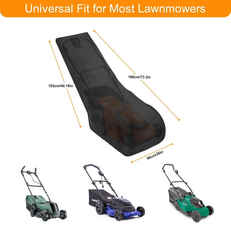 nomiou Lawn Mower Cover - Universal Fit Push Lawn Mower Cover for Outdoor UV Protection Waterproof, Dust - Image 2