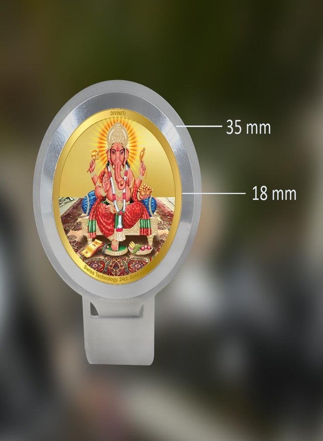 DIVINITI 24K Gold Plated Foil Premium Bike Frame with Lord Ganesha |Waterproof Adjustable and Stable 360 Rotation Bike Bicycle Accessories|Air Resistant Theft Resistant Bike Frames- 35 MM - Image 2