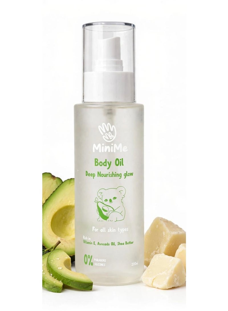 MiniMe BABY OIL DEEP NOURISHING GLOW RICH IN VITAMIN E , AVOCADO OIL , SHEA BUTTER -200 ML - Image 1