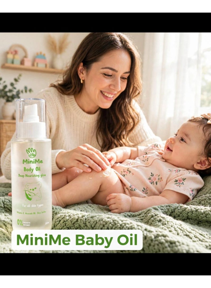 MiniMe BABY OIL DEEP NOURISHING GLOW RICH IN VITAMIN E , AVOCADO OIL , SHEA BUTTER -200 ML - Image 3
