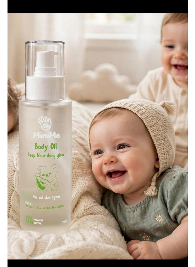 MiniMe BABY OIL DEEP NOURISHING GLOW RICH IN VITAMIN E , AVOCADO OIL , SHEA BUTTER -200 ML - Image 2